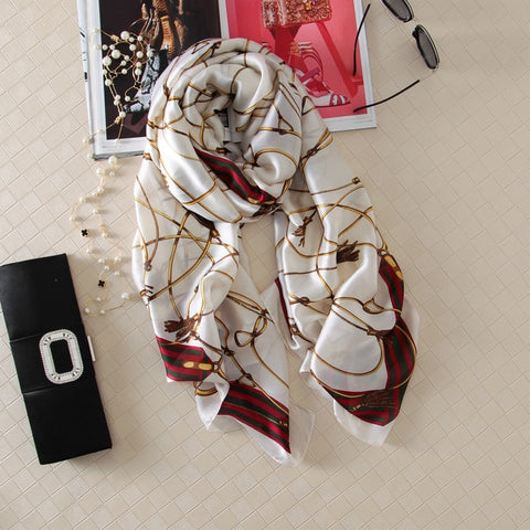 New Summer Women Silk Scarf Beach Hijab Shawls and Wraps Female