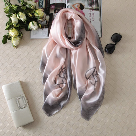 New Summer Women Silk Scarf Beach Hijab Shawls and Wraps Female