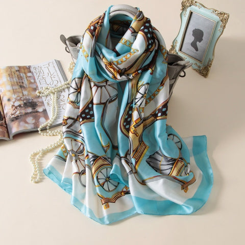 New Summer Women Silk Scarf Beach Hijab Shawls and Wraps Female