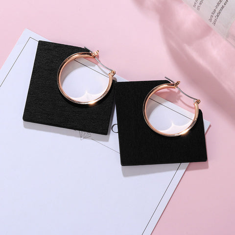 New Korean Black Cute Arcylic Geometric Dangle Drop Gold Earings