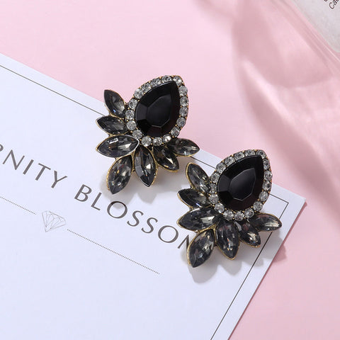 New Korean Black Cute Arcylic Geometric Dangle Drop Gold Earings