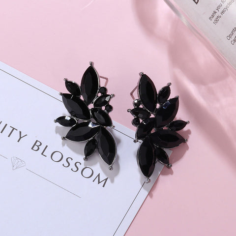New Korean Black Cute Arcylic Geometric Dangle Drop Gold Earings
