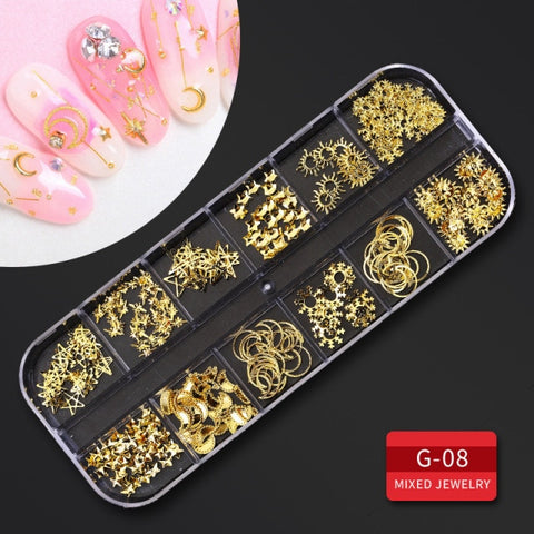 12Grid Multi-size Nail Rhinestones 3D Crystal AB Clear Nail Stones Decoration
