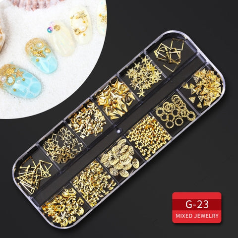 12Grid Multi-size Nail Rhinestones 3D Crystal AB Clear Nail Stones Decoration
