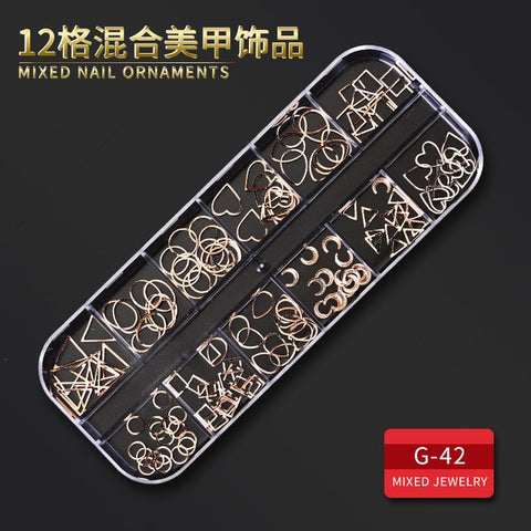 12Grid Multi-size Nail Rhinestones 3D Crystal AB Clear Nail Stones Decoration