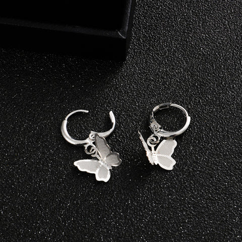 Long Tassel Butterfly Drop Earrings Silver Color Summer Jewelry Girls Party Gift
