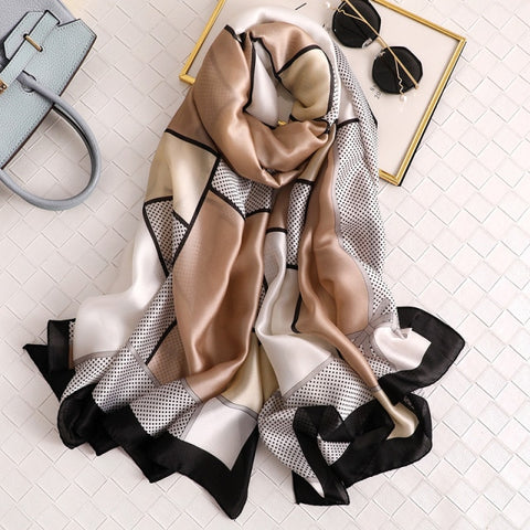 New Summer Women Silk Scarf Beach Hijab Shawls and Wraps Female