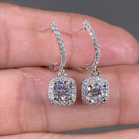 New Trendy Square Shape Drop Earrings Wedding Jewelry Elegant for Female