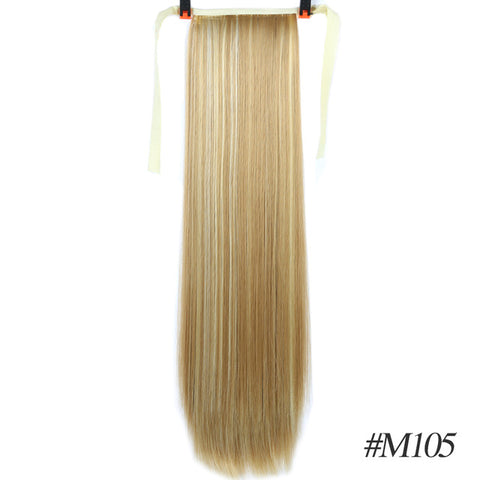 Synthetic Fiber Heat-Resistant Straight Hair With Ponytail Tail Wigs