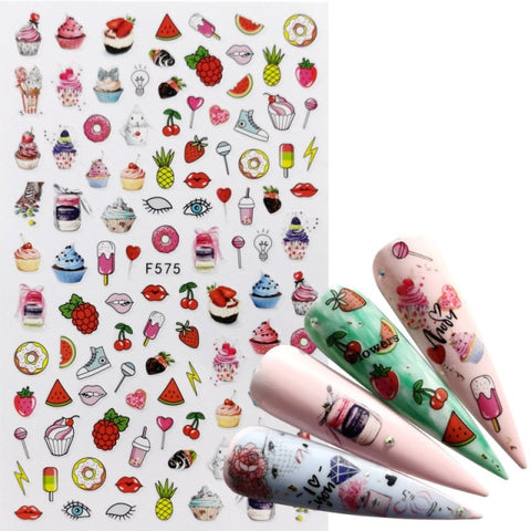 Slider Black Russia Letter 3D False Nail Sticker Inpluser