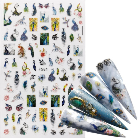 Slider Black Russia Letter 3D False Nail Sticker Inpluser