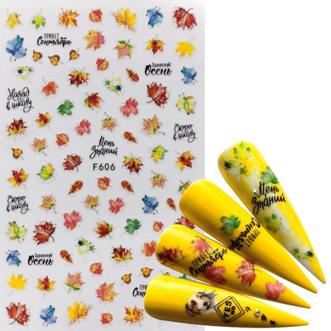 Slider Black Russia Letter 3D False Nail Sticker Inpluser