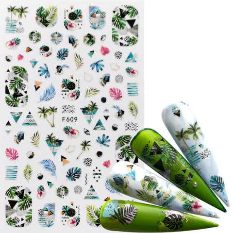 Slider Black Russia Letter 3D False Nail Sticker Inpluser