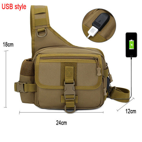 Single Shoulder Crossbody Bags Waist Pack Fish Lures Gear Utility