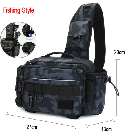 Single Shoulder Crossbody Bags Waist Pack Fish Lures Gear Utility
