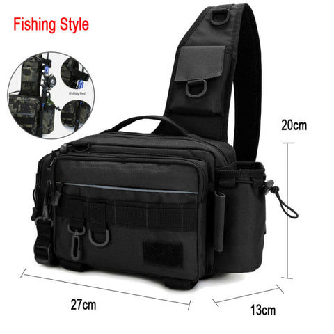 Single Shoulder Crossbody Bags Waist Pack Fish Lures Gear Utility