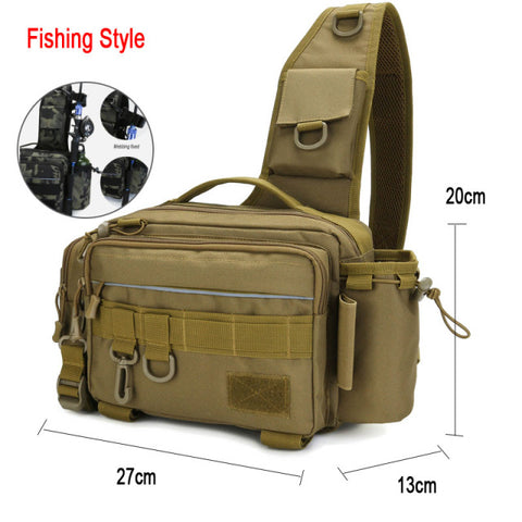 Single Shoulder Crossbody Bags Waist Pack Fish Lures Gear Utility