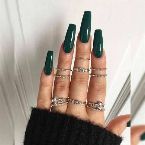 Long Ballerina Half French Acrylic false Nail Manicure Inpluser