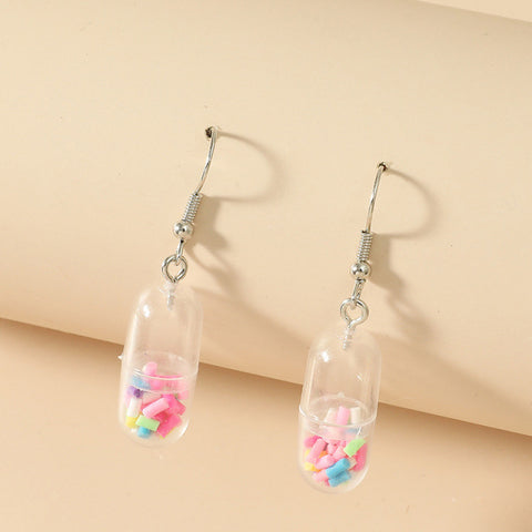 Lovely Fruit Tea Cup Earrings Creative Funny CrystalJewelry personality