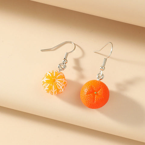 Lovely Fruit Tea Cup Earrings Creative Funny CrystalJewelry personality