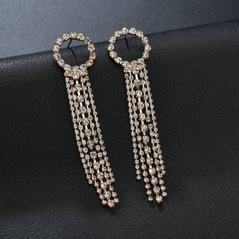 Long Tassel Earrings for Women Bridal Drop Dangling Wedding Jewelry Gifts