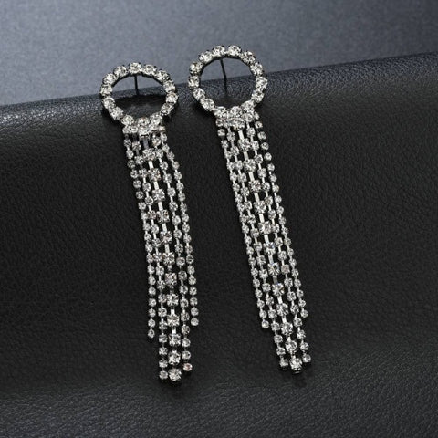 Long Tassel Earrings for Women Bridal Drop Dangling Wedding Jewelry Gifts