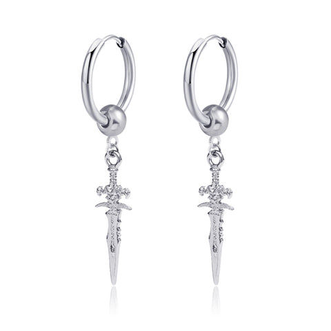 New Punk Stainless Steel Chain Hoop Earrings For Women Men