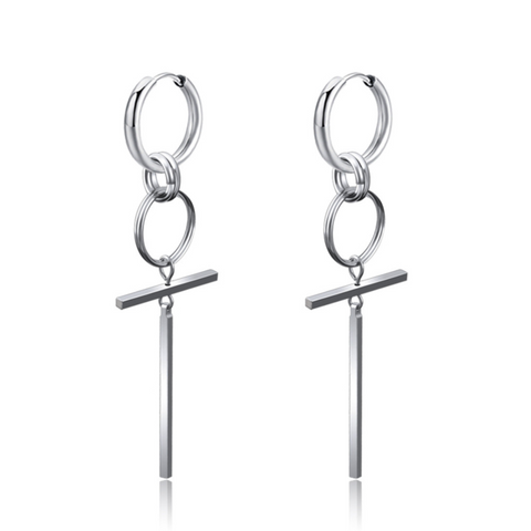 New Punk Stainless Steel Chain Hoop Earrings For Women Men