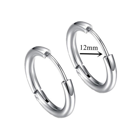 New Punk Stainless Steel Chain Hoop Earrings For Women Men
