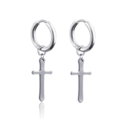 New Punk Stainless Steel Chain Hoop Earrings For Women Men