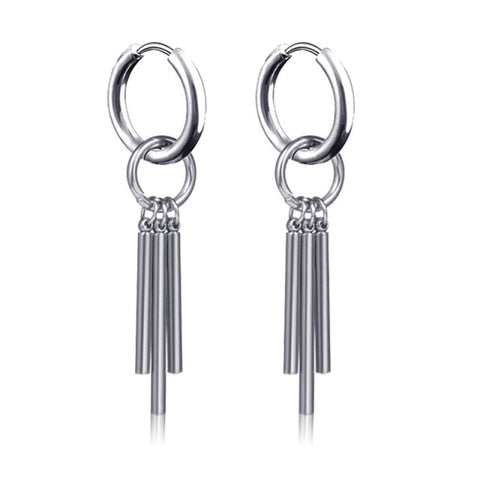 New Punk Stainless Steel Chain Hoop Earrings For Women Men