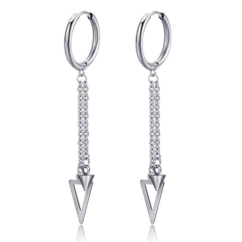 New Punk Stainless Steel Chain Hoop Earrings For Women Men
