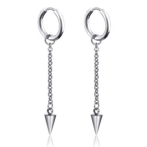 New Punk Stainless Steel Chain Hoop Earrings For Women Men
