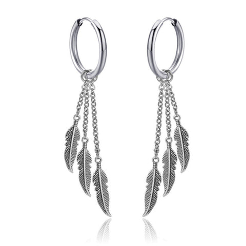 New Punk Stainless Steel Chain Hoop Earrings For Women Men