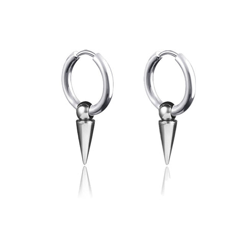 New Punk Stainless Steel Chain Hoop Earrings For Women Men