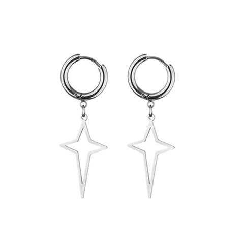 New Punk Stainless Steel Chain Hoop Earrings For Women Men
