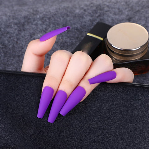 Long Ballerina Half French Acrylic false Nail Manicure Inpluser