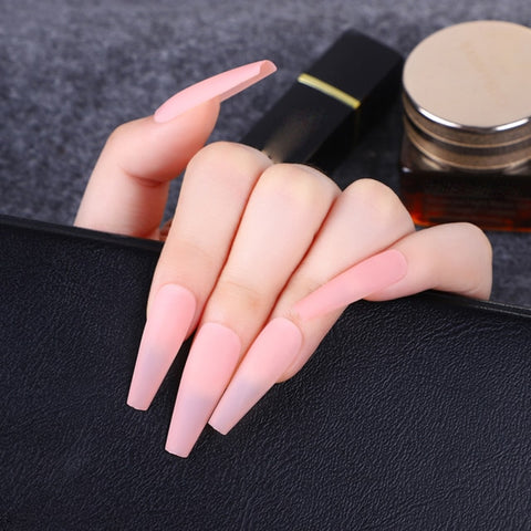 Long Ballerina Half French Acrylic false Nail Manicure Inpluser
