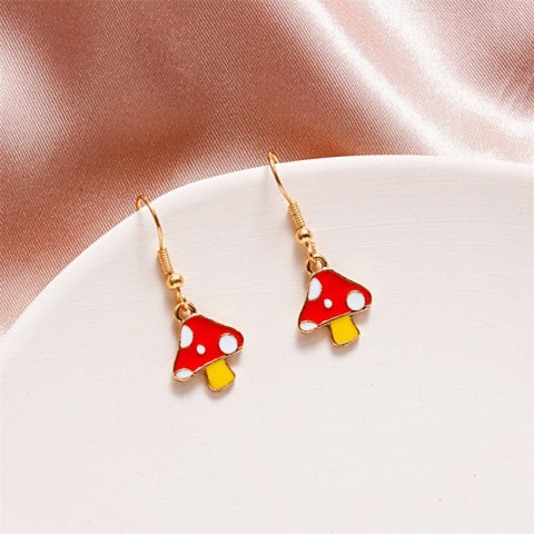 Lovely Fruit Tea Cup Earrings Creative Funny CrystalJewelry personality