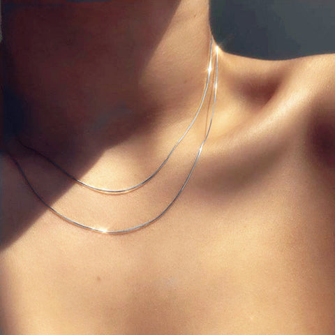 Women Neck Chain Choker Necklaces Thin Chain On The Neck