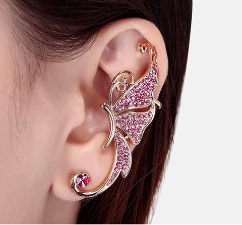 New Silver Plated Angel Wing Stylist Crystal Earrings For Women