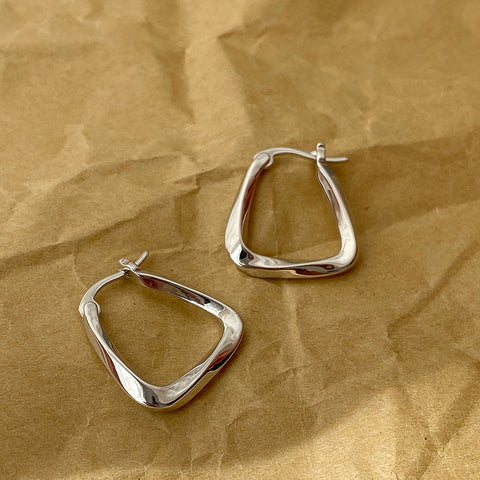 New Korean Metal Round Hoop Earrings for Women