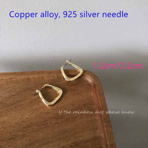 New Korean Metal Round Hoop Earrings for Women