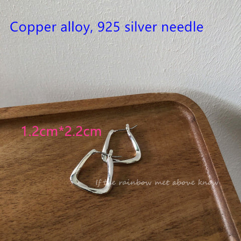 New Korean Metal Round Hoop Earrings for Women