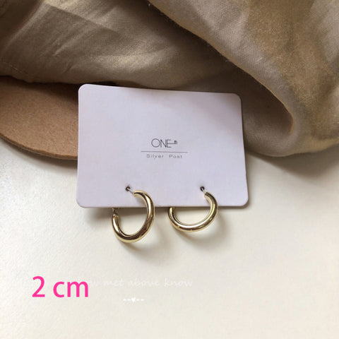 New Korean Metal Round Hoop Earrings for Women