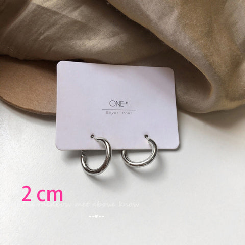 New Korean Metal Round Hoop Earrings for Women