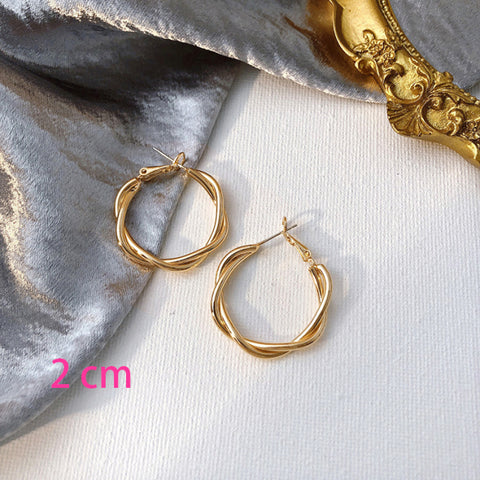 New Korean Metal Round Hoop Earrings for Women