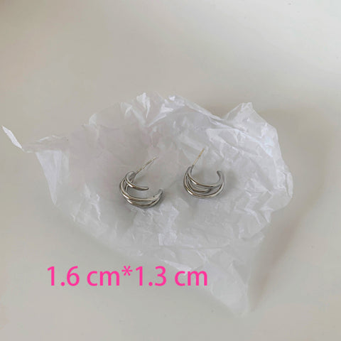 New Korean Metal Round Hoop Earrings for Women