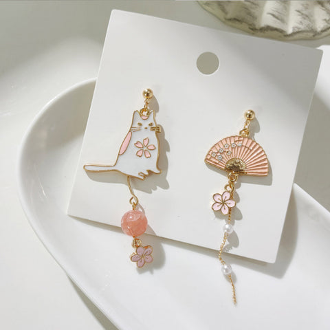 Korean Style Flower Cute Animal Dangle Earrings For Women