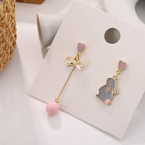 Korean Style Flower Cute Animal Dangle Earrings For Women